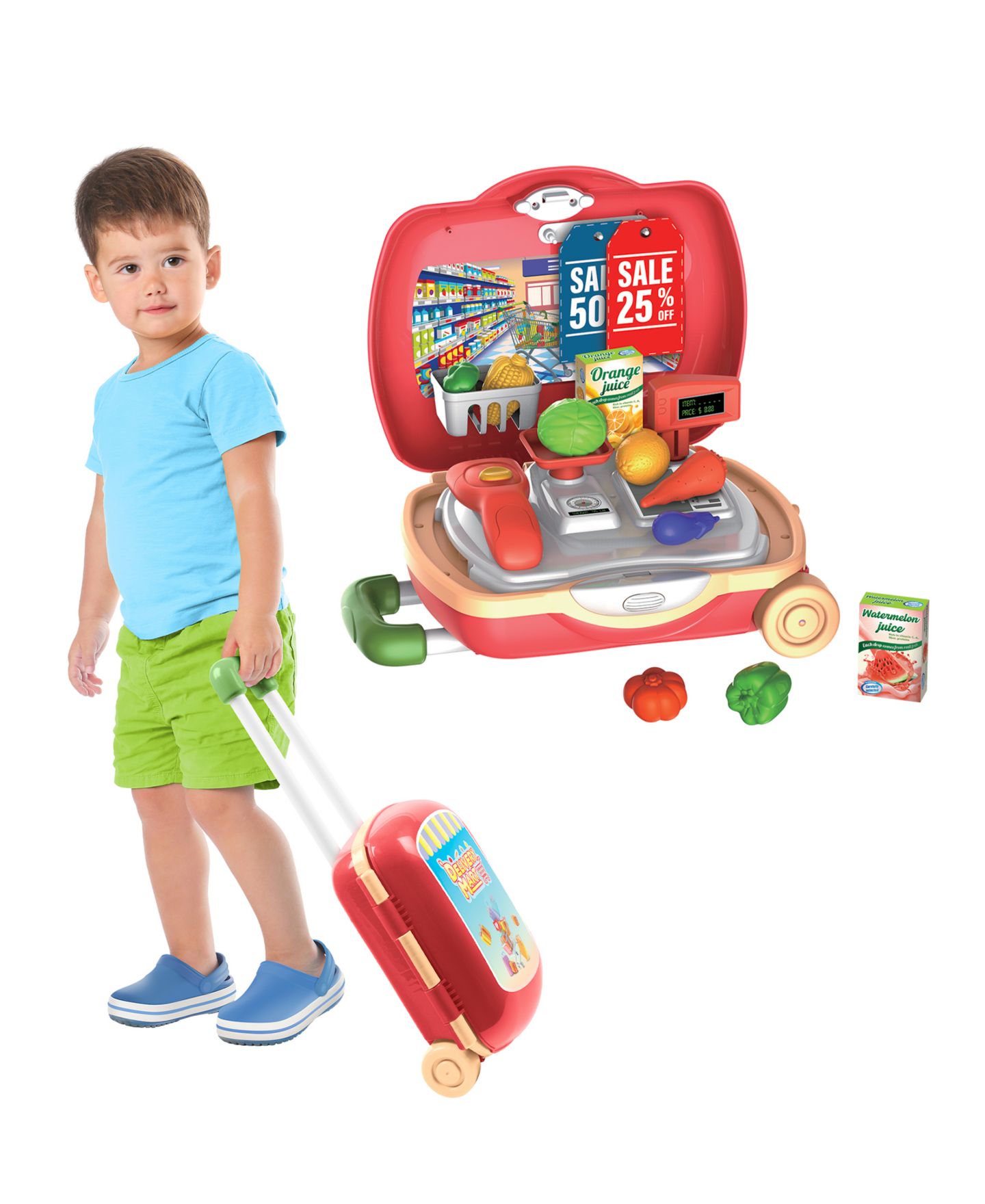 Детский игровой набор World Tech Toys Grocery Luggage Playset — фото 1