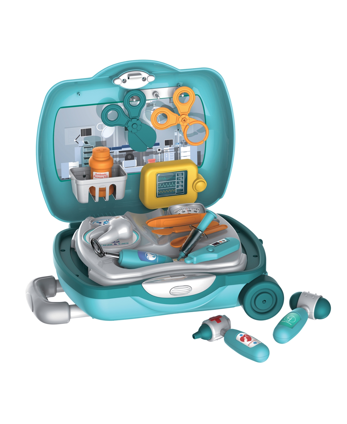 World Tech Toys Roll Dentist Kid's Luggage Playset In Transparent