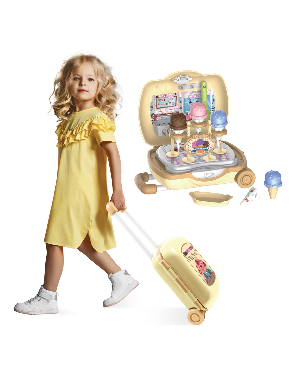 World Tech Toys Roll Ice Cream Kid's Luggage Playset In Transparent