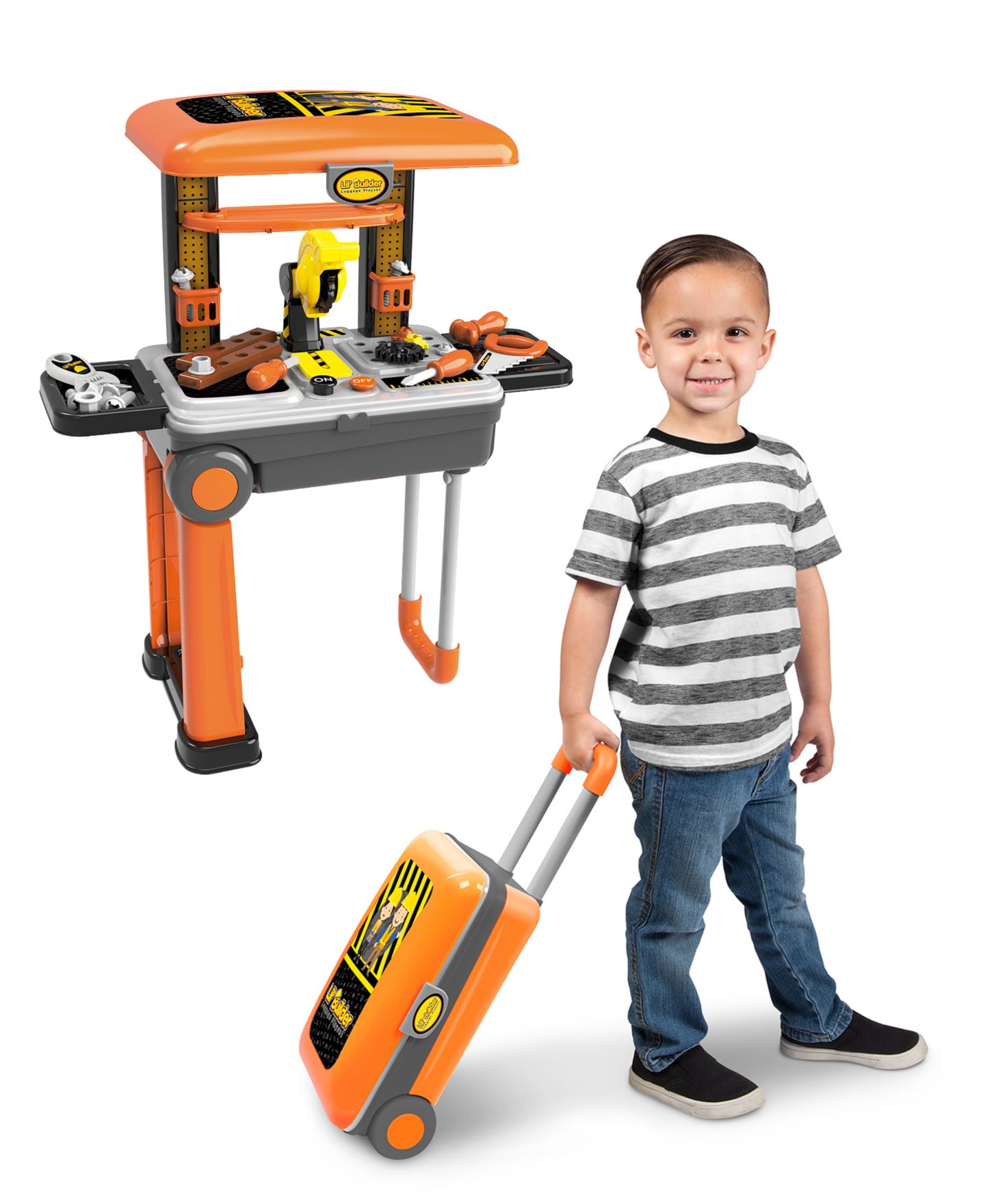 Детский игровой набор World Tech Toys Lil' Builder Rolling Suitcase 36-Piece Playset, Ages 3+ — фото 1
