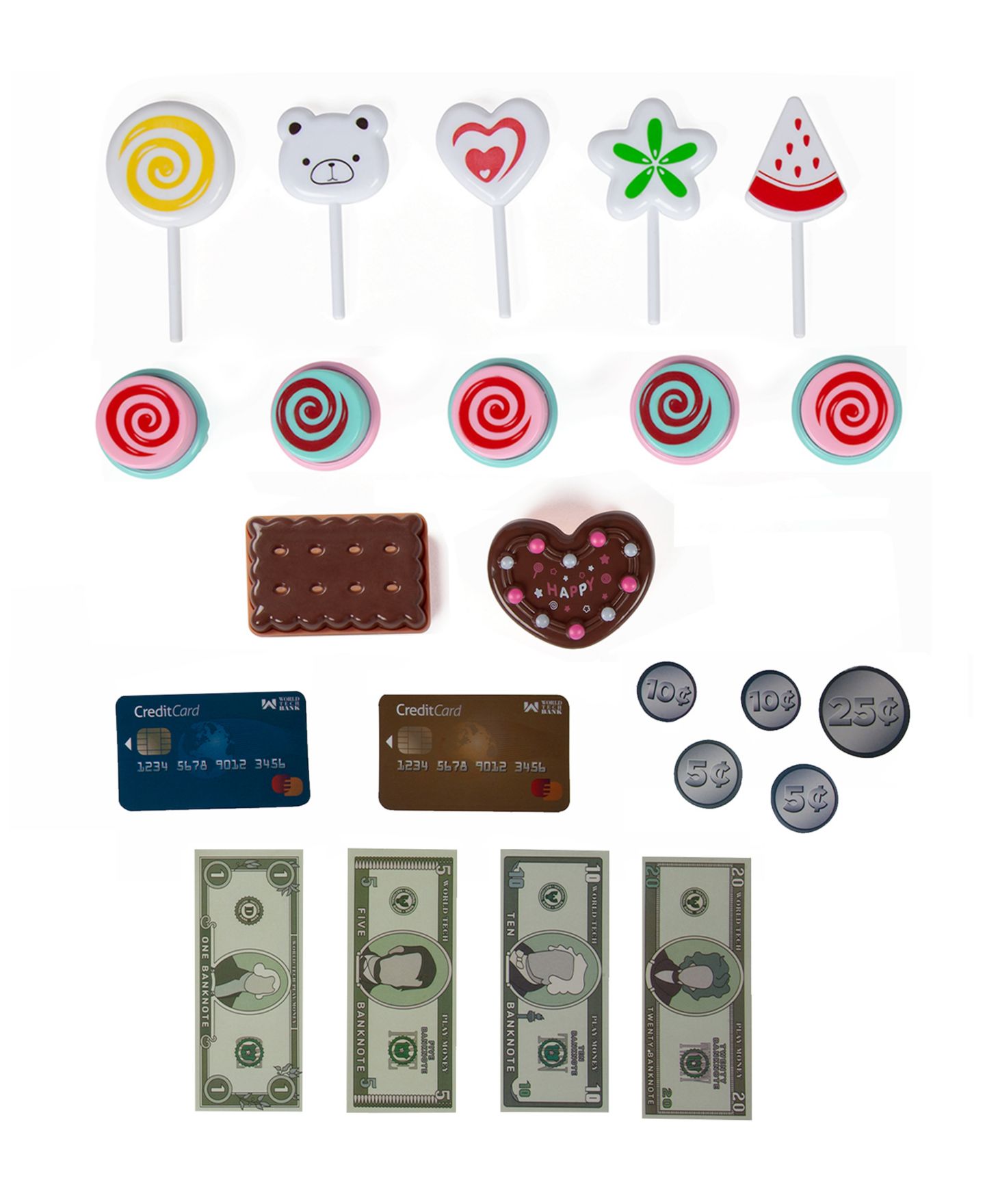 Детский игровой набор World Tech Toys Sweets Stop Electric Cash Register 32-Piece Playset, Ages 3+ — фото 3
