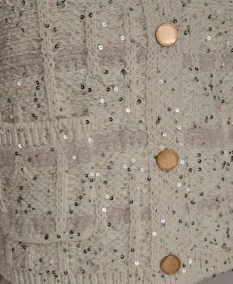 Women's Button Front Cable Cropped Jacket