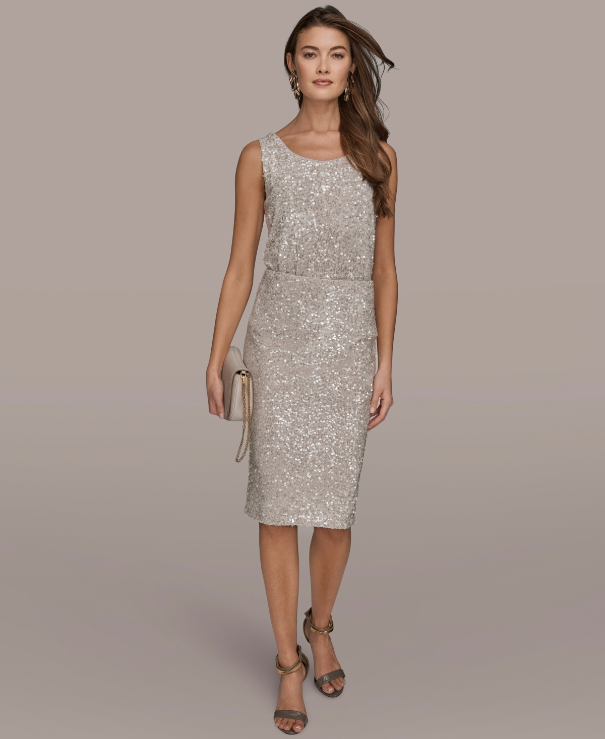 Donna Karan New York Women's Sequin Detail Midi Skirt