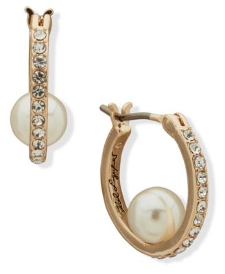 KARL LAGERFELD PARIS - Imitation Pearl Hoop Earrings