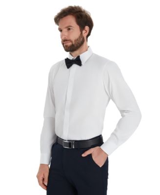 Men's Slim-Fit Formal Solid Dress Shirt