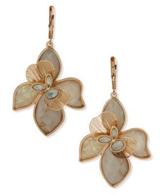 lonna & lilly - Multi-Stone Large Flower Drop Earrings