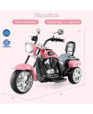 6V Powered Toddler 3-Wheel Motorbike Ride On Toy with Horn and Headlight