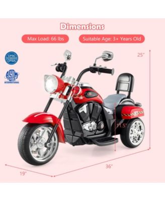 6V Powered Toddler 3-Wheel Motorbike Ride On Toy with Horn and Headlight