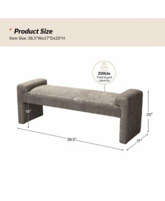 Arlesia 58.5'' W Modern Upholstered Accent Bench