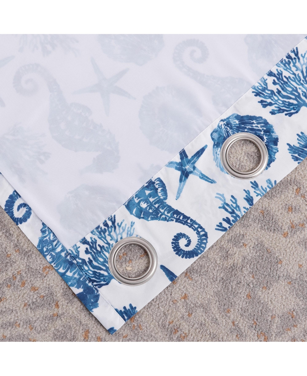 Greenland Home Fashions Pebble Beach Window Panel Pair - 42x84", Blue