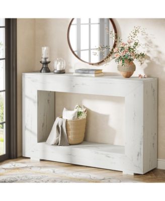 Farmhouse Console Table, 47 Inches Entryway Console Table with Storage, Industrial Hallway Accent Table for Living Room, Entrance