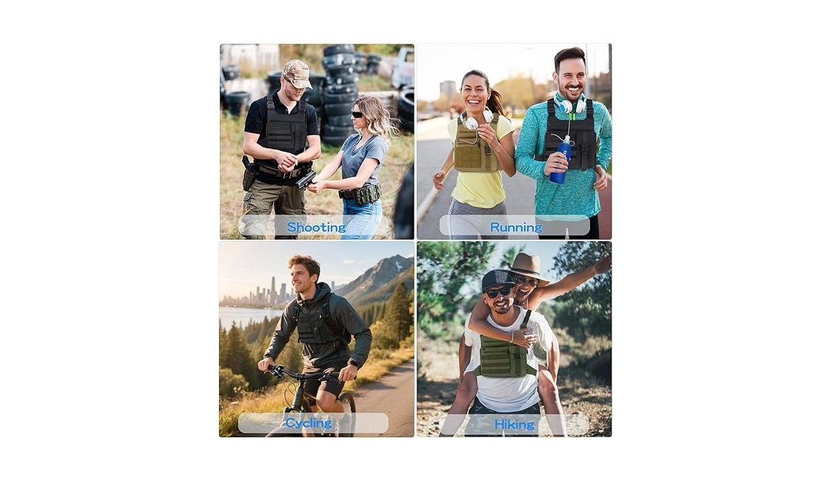 Batfox Tactical Chest Pack Running Bag: Lightweight Water-Resistant Outdoor Sports Vest for Hiking Edc - Men & Women