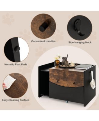 Cat Litter Box Enclosure with Pull-out Drawer