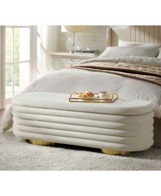 Rupert Bench with Gold-finished Metal Legs