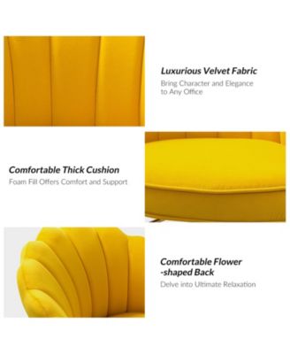 Woman Modern Cute Shell Back Upholstered Desk Chair for Vanity, Living Room