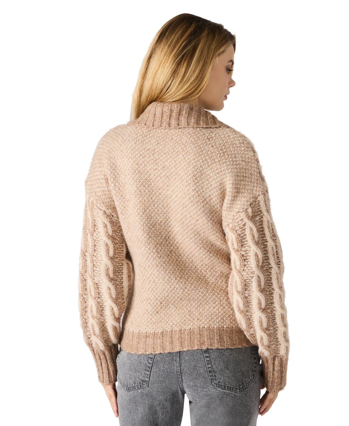 Steve Madden Michaella Cable Cardigan In Brown