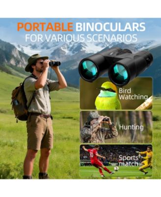 12x42 HD Binoculars for Adults – High Powered Waterproof Binoculars with Phone Adapter, Tripod & BAK4 Prism