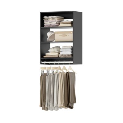 Wood Shelf Medium Double Hanging Closet Unit