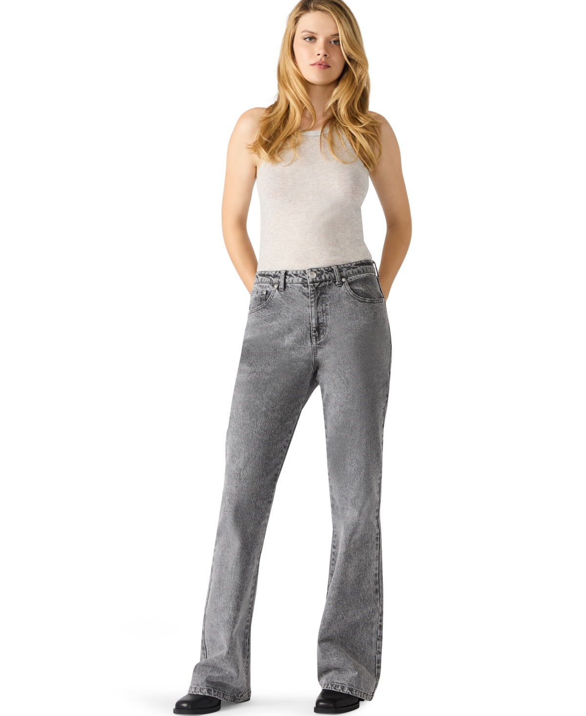 Steve Madden Irys Bootcut Jeans In Gray