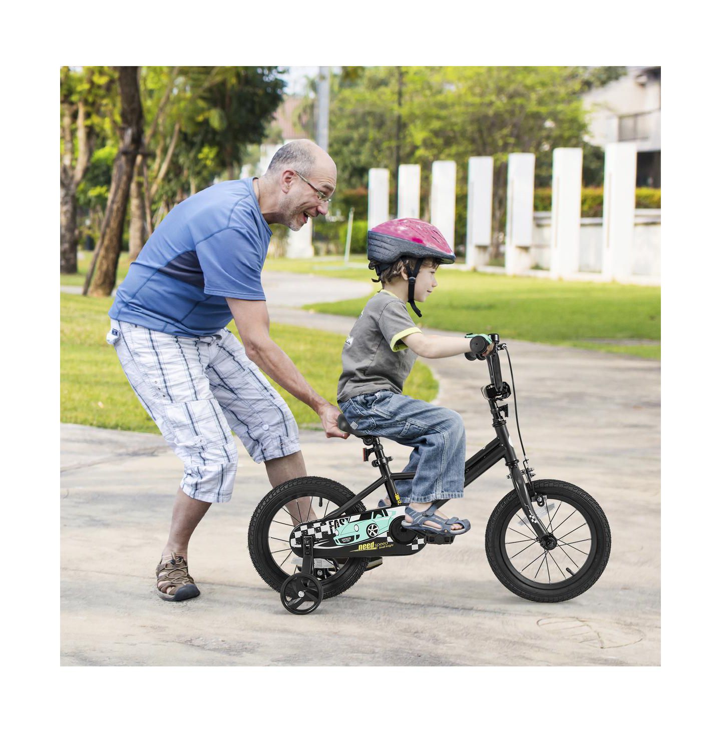 Детская игрушка SUGIFT 16 Inch Adjustable Low-Step Frame Carbon Steel Kids Bike, Ages 3-8, цвет: Чёрный — фото 2