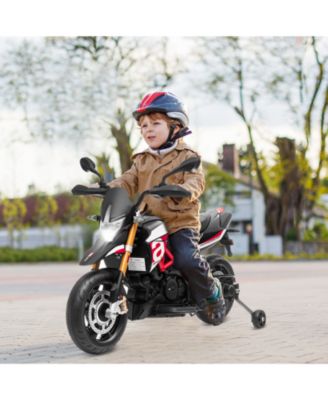 12V Kids Ride-On Motorcycle Aprilia Licensed with Sounds and Music