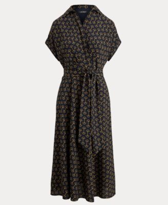 Women's Geo-Print Belted Dress