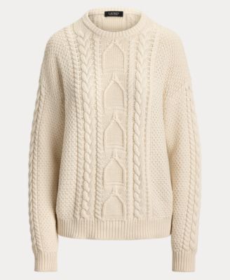 Women's Cable-Knit Crewneck Sweater