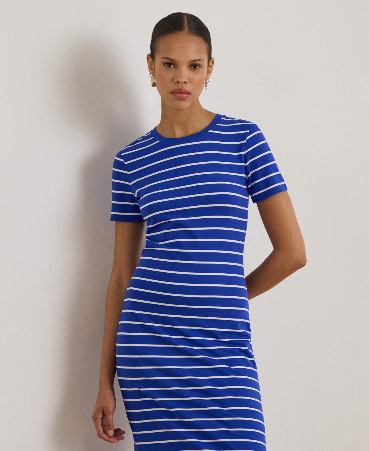 Lauren Ralph Women's Striped Short-Sleeve Dress