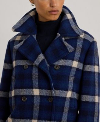 Women's Double-Breasted Plaid Coat