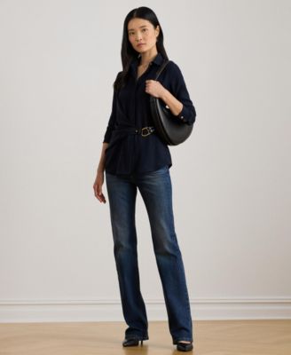 Women's Buckle Trim Top