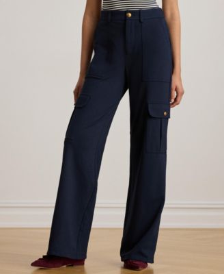 Women's Ponte Wide-Leg Cargo Pants