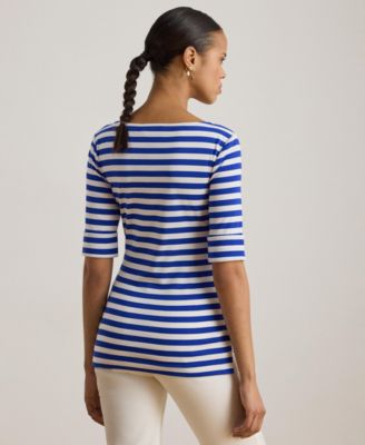 Women's Striped Boat Neck T-Shirt