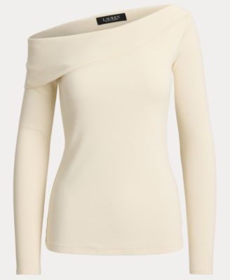 Women's Ribbed Asymmetrical Off-The-Shoulder Top