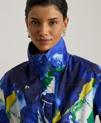 Women's Abstract-Print Windbreaker Jacket