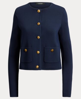 Women's Cropped Crewneck Sweater Jacket