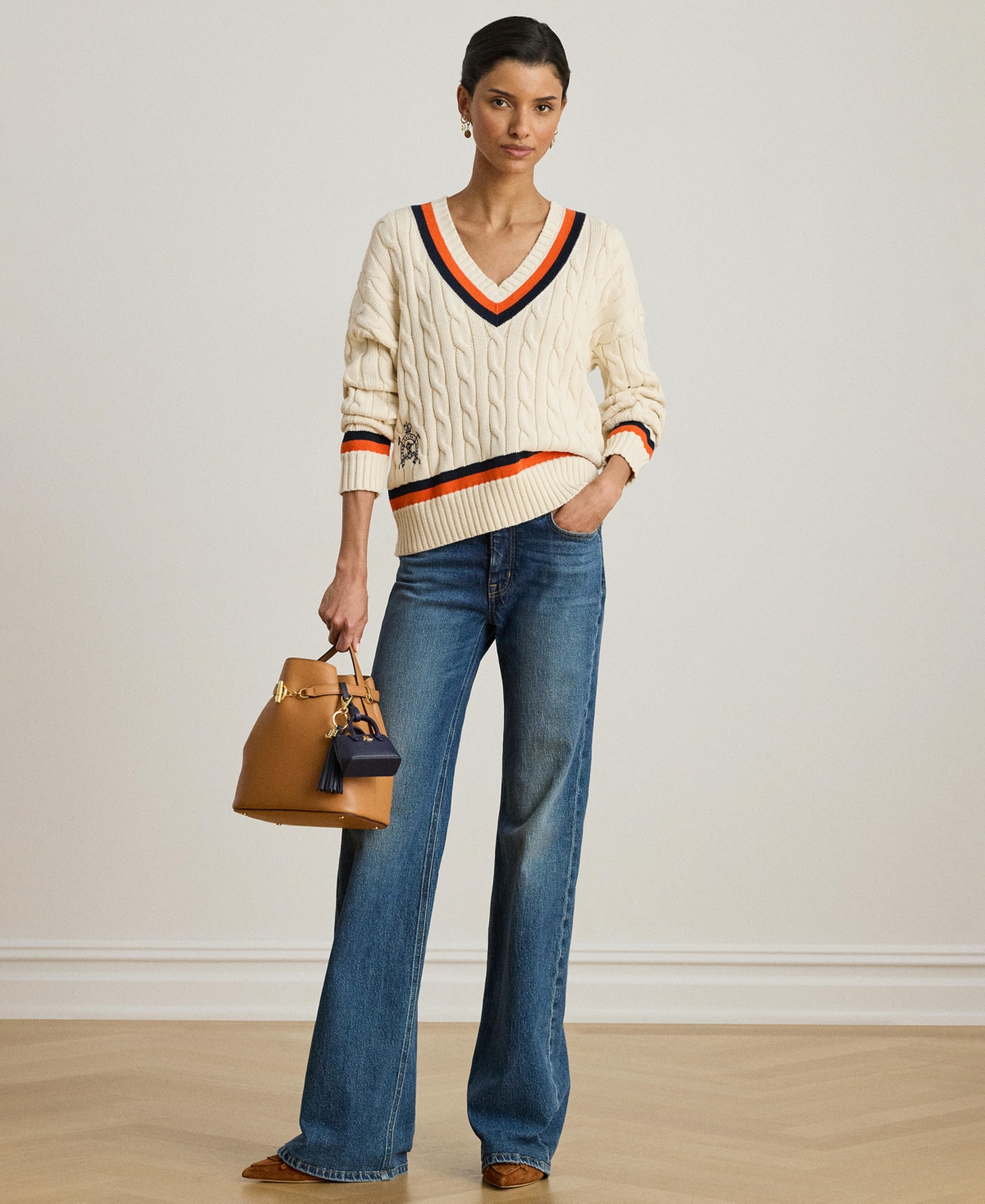 Ralph Lauren Women's Cable-knit Cricket Sweater In Multi