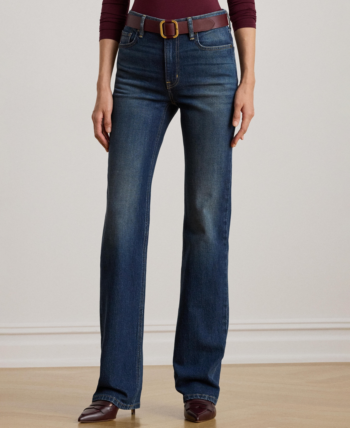 Ralph Lauren Women's High-rise Straight Jeans In Blue