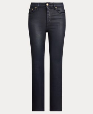 Women's Coated High-Rise Straight Ankle Jeans
