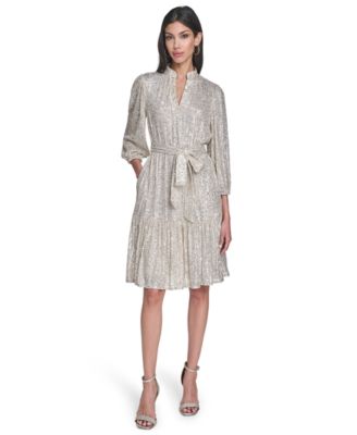 Women's Sequined V-Neck Dress