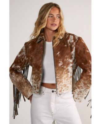 Women's Zip Through Fringe Jacket