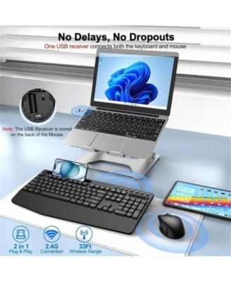 Wireless Keyboard And Mouse Combo- Level DPI Adjustable Wireless Mouse, OS Desktop Laptop, Black