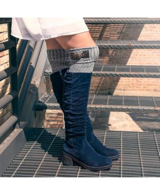 MUK LUKS Women's 3 Pair Buckle Cuff Over the Knee Socks