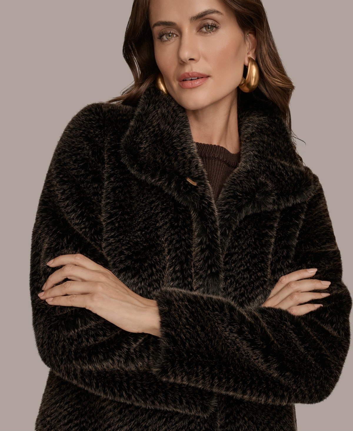 Donna Karan Women's Stand Collar Coat In Multi