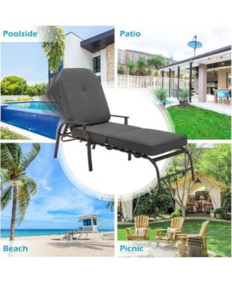 Adjustable Outdoor Chaise Lounge Chair Patio Recliner