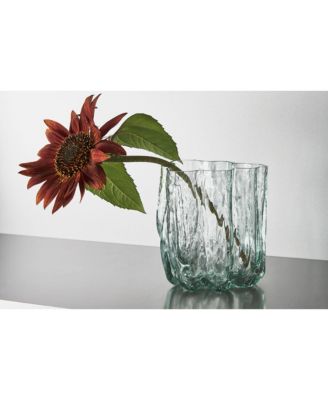 4.8" Circular Crystal Glass Crackle Vase