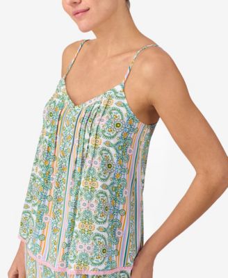 Women's Sleeveless V-Neck Cami Top & Long Pant Pajama, 2-Piece Set