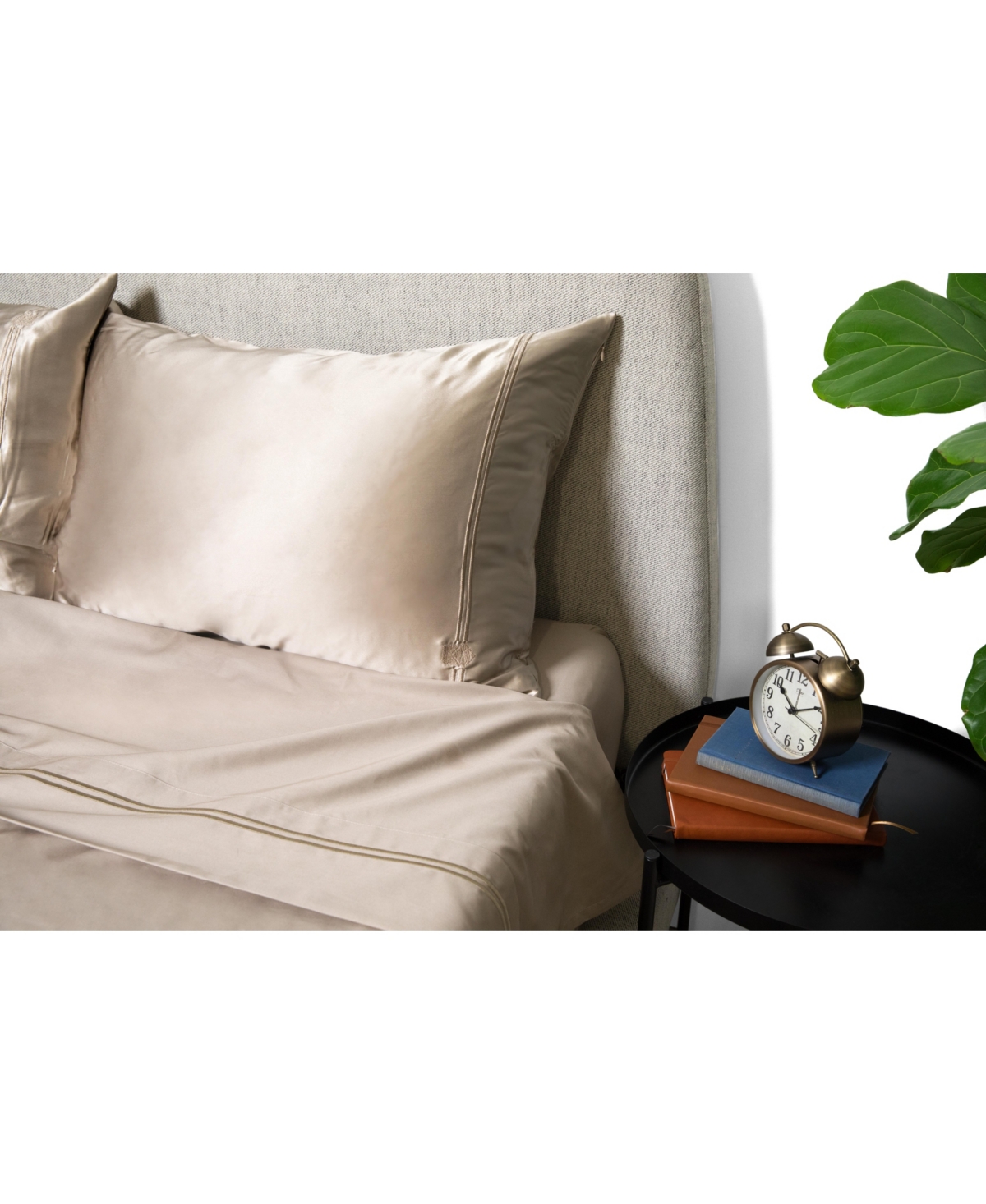 Mismatch 4-Pc. King Sheet & Silk Pillowcase Set