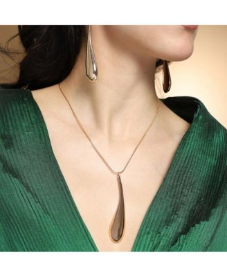 Women's The Elongated Drip Jewellery Set - Pale Gold