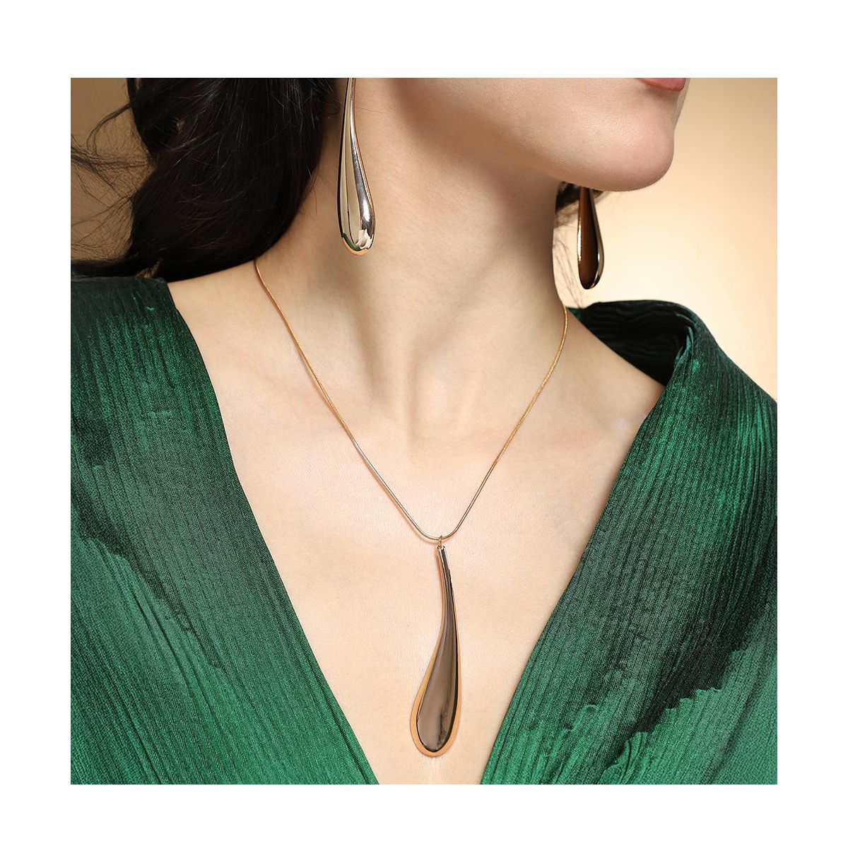 Sohi Women's The Elongated Drip Jewellery Set - Pale Gold