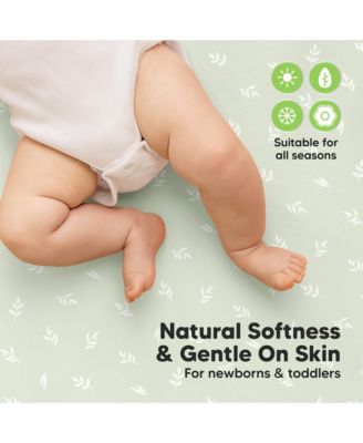 2pk Soothe Waterproof Fitted Crib Sheets for Girl, Boy, 100% Soft Cotton Crib Mattress Protector Sheet